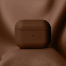 Cargar imagen en el visor de la galería, Genuine leather AirPods case in brown, providing stylish protection against scratches and wear. Perfect snug fit for AirPods.