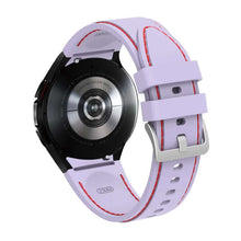 Cargar imagen en el visor de la galería, Samsung Galaxy Watch 4 Classic with lavender silicone sports band, 46mm model, showcasing its stylish and functional bracelet.