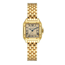 Charger l'image dans la galerie, Luxury gold couple's watch with Roman numerals and elegant link bracelet, symbolizing timeless love and exquisite craftsmanship.