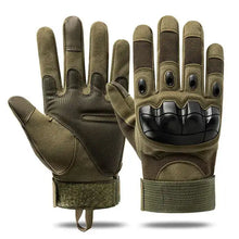 Load image into Gallery viewer, Tactical military gloves showcasing rugged design for outdoor protection and performance. Ideal for durability and style.