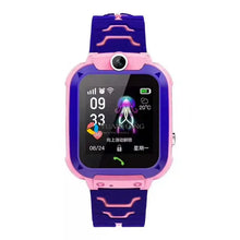 Cargar imagen en el visor de la galería, Children's student wrist watch with GPS, safety features, and fun interface, in pink and blue design.