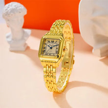 Charger l'image dans la galerie, Luxury gold couple's watch with Roman numerals, symbolizing elegance and unity in timeless design.