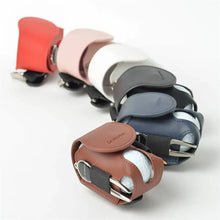 Cargar imagen en el visor de la galería, Mini leather golf ball pouches in various colors with snap closure, perfect for holding golf balls and tees during a round of golf.