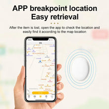 Load image into Gallery viewer, Hand holding smartphone displaying GPS app map for eThings Pet GPS Location Tracker alongside the device.