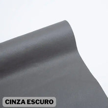 Load image into Gallery viewer, Dark gray vegan leather repair patch for quick renewal of furniture and goods, labeled 'Cinza Escuro'.