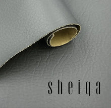 Charger l'image dans la galerie, Gray leather sheet with texture detail, perfect for repairing and patching leather furniture. Sheiqa brand.
