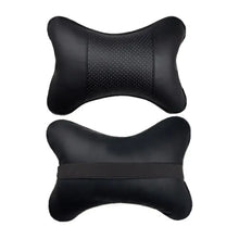 Cargar imagen en el visor de la galería, PU Leather Car Neck Pillow for Head Pain Relief - Vegan leather design - Ergonomic support for comfortable long drives