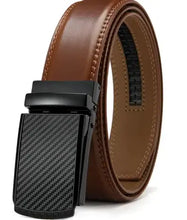 Charger l'image dans la galerie, No Holes Cowhide Leather Belt with adjustable design and sleek black metal buckle, perfect for formal and casual outfits.