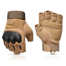 Load image into Gallery viewer, Rugged tactical military gloves with flexible design, brown color, ideal for outdoor adventures, providing durability and maximum protection.