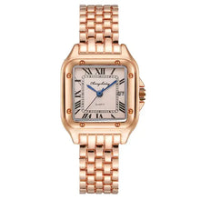 Charger l'image dans la galerie, Luxury couple's watch with rose gold finish and Roman numeral dial, perfect for celebrating timeless love and elegance.