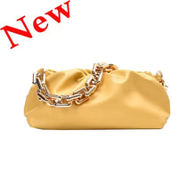 Load image into Gallery viewer, New soft leather women's cloud bag with gold chain detail.