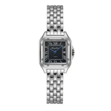 Charger l'image dans la galerie, Elegant silver couple's watch with black Roman numeral dial, symbolizing unity and timeless love.