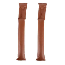 Cargar imagen en el visor de la galería, Brown PU leather seat gap fillers for car, leakproof and enhances interior. Prevents items from falling between seat and console.