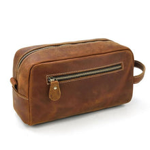 Cargar imagen en el visor de la galería, The Wanderer Toiletry Bag | Genuine Leather Toiletry Bag for travelers with durable leather and spacious compartments.