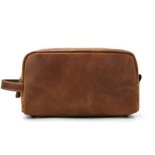 Cargar imagen en el visor de la galería, The Wanderer Toiletry Bag | Genuine Leather Toiletry Bag - Durable travel organizer with multiple pockets for personal items.