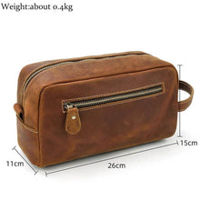 Cargar imagen en el visor de la galería, The Wanderer Toiletry Bag | Genuine Leather Toiletry Bag with multiple pockets, ideal for travel and maintaining essentials organized.