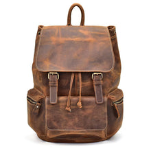 Charger l'image dans la galerie, The Hagen Backpack | Vintage Leather Backpack in genuine cowhide leather with antique finish and spacious design.