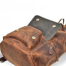 Charger l'image dans la galerie, The Hagen Backpack | Vintage Leather Backpack - genuine cowhide leather with antique finish, durable and stylish for daily use.