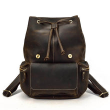 Charger l'image dans la galerie, The Hagen Backpack | Vintage Leather Backpack made of genuine cowhide with spacious compartments for laptops and gadgets.