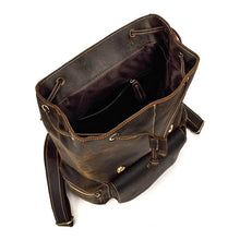 Charger l'image dans la galerie, The Hagen Backpack | Vintage Leather Backpack with spacious interior, made of genuine cowhide leather, perfect for daily use.