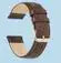 Cargar imagen en el visor de la galería, Brown leather watch band with smooth finish and hand-stitched edges, crafted from genuine Italian calf skin, 22mm width.