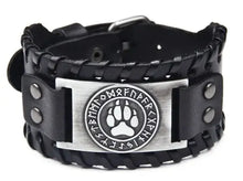 Cargar imagen en el visor de la galería, Bear Paw handcrafted braided leather strap, featuring engraved metal accents and rugged elegance, perfect for style enthusiasts.