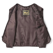 Load image into Gallery viewer, Interior view of REED Men's American Style Bomber Genuine Leather Jacket showing the sleek, durable lining and brand label.