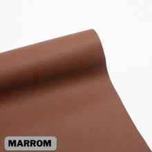 Load image into Gallery viewer, Vegan leather repair patch in brown color, ideal for renewing leather furniture and covering scratches effectively.