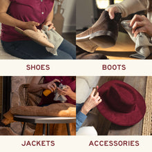 Load image into Gallery viewer, Suede & Nubuck Cleaner used on shoes, boots, jackets, and accessories for effective stain removal and gentle cleaning.
