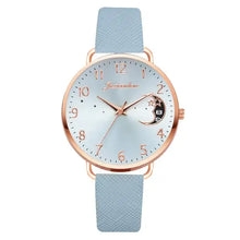 Charger l'image dans la galerie, Moon Bracelet & Watch Set with celestial moon dial and blue strap, exuding elegance and sophistication for the modern woman.