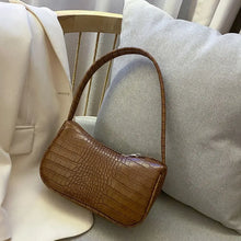 Load image into Gallery viewer, Crocodile pattern PU leather women's shoulder bag with smooth zipper, ideal for travel, parties, and daily use.