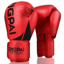 Load image into Gallery viewer, Premium red boxing gloves designed for performance and hand protection, featuring durable materials and comfort for training sessions.