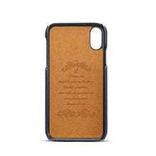 Cargar imagen en el visor de la galería, Luxury vegan leather phone back cover with engraved design, imported quality, matte finish, built-in card pocket for style and convenience.
