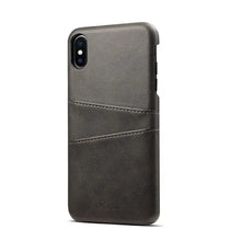 Cargar imagen en el visor de la galería, Luxury vegan leather phone back cover with card pocket, sleek matte finish, and elegant design. Half-wrapped for style and protection.