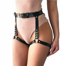 Cargar imagen en el visor de la galería, Leather garters waist belt harness for bold fashion statement, enhancing confidence with edgy style, perfect for night out.