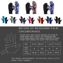 Load image into Gallery viewer, Various winter cycling gloves and palm measurement chart for sizing guide