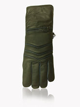Cargar imagen en el visor de la galería, Black leather insulated motorcycle glove for cold weather, featuring waterproof design and premium quality by Reed.