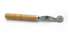 Cargar imagen en el visor de la galería, eZthings Professional Stitch Marking Spacer for leather and arts crafting, featuring a wooden handle and metal wheel.