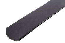 Charger l'image dans la galerie, Black PU leather belt strap from REED with no holes and a durable design, suitable for jeans or suits. Adjustable up to 48 inches.