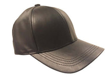 Load image into Gallery viewer, Unisex PU leather curved bill baseball cap with adjustable Velcro back, timeless style, one size fits all, imported.