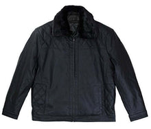 Cargar imagen en el visor de la galería, REED men's faux leather jacket with detachable fur collar, classic style, smooth lamb touch, versatile elegant design, imported.