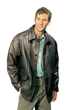 Load image into Gallery viewer, REED Men's Premium Four Button Car Coat Leather Jacket, classic design made in USA, featuring premium cow leather and warm quilted lining.