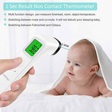 Load image into Gallery viewer, eZthings Forehead Thermometer measuring baby's temperature with medical non-touch infrared technology and fever alarm
