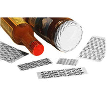 Cargar imagen en el visor de la galería, Tamper-evident shrink bands with 'Sealed for Your Protection' message on bottles, showcasing REED cutting shrink bands for caps.