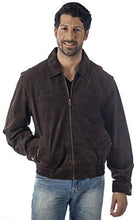 Cargar imagen en el visor de la galería, REED Men's Brown Suede Leather Jacket, Water Repellent, Stain Resistant, Soft Touch, Inside Pocket, Satin Lining