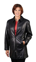 Cargar imagen en el visor de la galería, REED Women's Black Soft Lamb Skin Leather Coat with Zip-out Lining, Everyday Wear