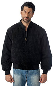 1000 Black SFP 2xSuede Leather Jacket - Men's Baseball Imported | Reed Sport Wear