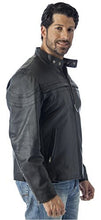Cargar imagen en el visor de la galería, REED Men's Black Vented Motorcycle Leather Jacket with Hidden Air Vents and Zip-Out Lining, Durable and High-Quality, Apparel