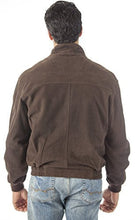 Cargar imagen en el visor de la galería, Rear view of REED Quello men's brown suede leather jacket, lightweight and water-resistant, shown on model, ideal for casual wear.