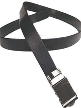 Charger l'image dans la galerie, Black PU leather belt with automatic buckle, heavy duty, durable, no holes, one size fits all up to 48 inches, for suits or jeans.